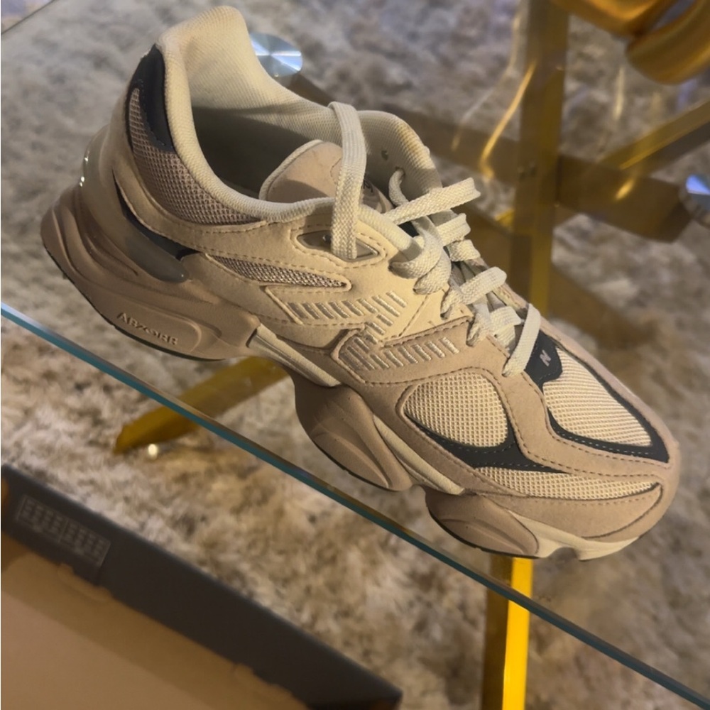 New Balance Cream and Gray Athletic Shoes - Picture 6 of 6